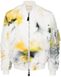 Alexander McQueen - Grey Obscured Flower Bomber Jacket - Men's - Polyester - Lyst