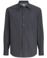 Brunello Cucinelli - Double Pinstripe Cotton Overshirt With Italian Collar And Chest Pocket - Lyst