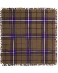 Bompard - Swann Tartan Fringed Square Scarf - Lyst
