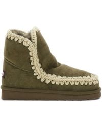 Mou - Logo-Patch Suede Boots - Lyst