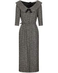 Alessandra Rich - Off-Shoulder Sequin-Tweed Midi Dress - Lyst