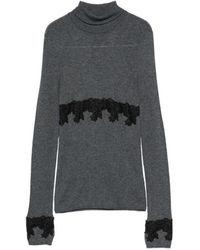 Patrizia Pepe - Lace-Trim Turtleneck Knit - Lyst
