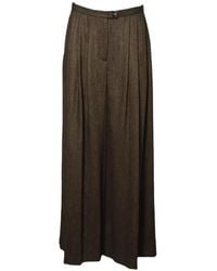 SOLOTRE - Pantalon Palazzo Plissé À Motif Chevrons - Lyst