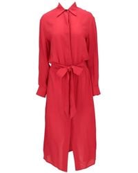 Isaia - Belted Long-Sleeve Midi Dress - Lyst