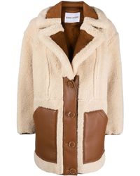 Stand Studio - Single-breasted Faux-shearling Coat - Lyst