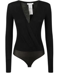 Max Mara - Ribbed-Knit Wrap Bodysuit - Lyst
