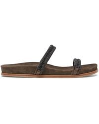 Brunello Cucinelli - Leather Flat Sandals - Lyst