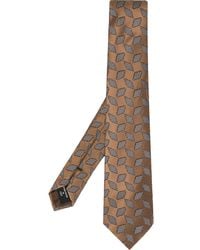 Giorgio Armani Corbata con motivo en jacquard - Marrón