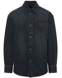 WOOYOUNGMI - Back-Logo Washed-Denim Shirt - Lyst