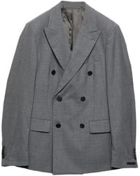 Prada - Double-Breasted Peak-Lapels Blazer - Lyst