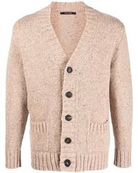 Tagliatore - Ribbed Intarsia-knit Cardigan - Lyst