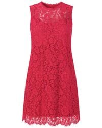 Dolce & Gabbana - Floral-Lace Sleeveless Mini Dress - Lyst