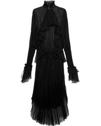 Blumarine - Pleated Ruffled Maxi Dress - Lyst