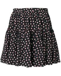 Saint Laurent - Star Printing Mini Skirt - Lyst