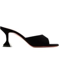 AMINA MUADDI - Flared-Heel Suede Mules - Lyst