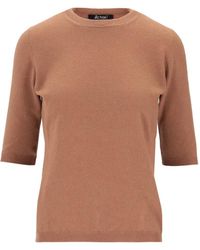 LA ROSE - Fine-Knit T-Shirt - Lyst