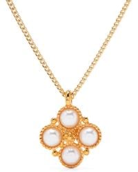 Kenneth Jay Lane - Pearl-pendant Cable-link Necklace - Lyst