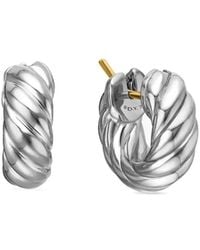 David Yurman - Sterling Sculpted Cable Hoop Earrings (14.4Mm) - Lyst