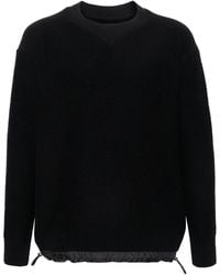 Sacai - Drawstring-Hem Ribbed-Knit Jumper - Lyst