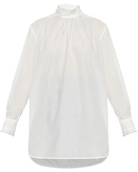 Max Mara - Gettata Ruffled High-Neck Shirt - Lyst
