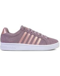 K-swiss - Court Tiebreak Suede Stripe-Detail Low-Top Sneakers - Lyst