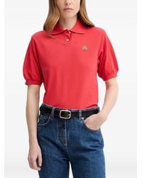 Bally - Embroidered-Logo Puff-Sleeve Polo Top - Lyst