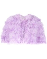 Twin Set - Turkey-Feathers Cropped Cape Jacket - Lyst