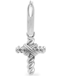 Yoj - Cross-Pendant Hoop Earrings - Lyst