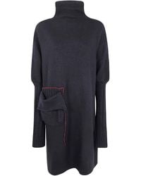Y's Yohji Yamamoto - High-Neck Pocket Dress - Lyst
