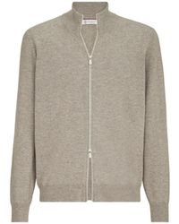 Brunello Cucinelli - Zip-Up Cardigan - Lyst