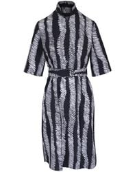 Akris Punto - Belted Printed Midi Dress - Lyst