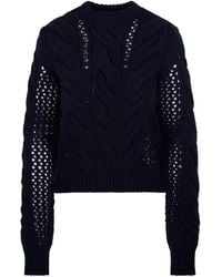 Sportmax - Cable-Knit Crew-Neck Sweater - Lyst