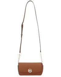 MICHAEL Michael Kors - Small Nolita Logo-Plaque Pebbled-Leather Crossbody Bag - Lyst