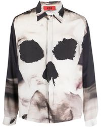 424 - Skull-Print Long-Sleeve Shirt - Lyst