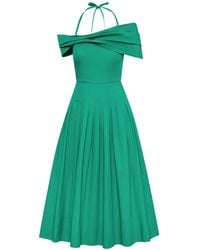 Oscar de la Renta - Off-Shoulder Halterneck Midi Dress - Lyst