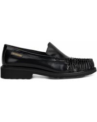 Love Moschino - Stitched-Detail Leather Loafers - Lyst
