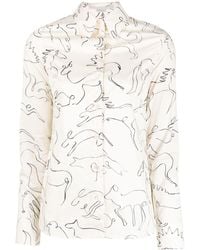 Stella McCartney - Animal-print Long-sleeve Shirt - Lyst