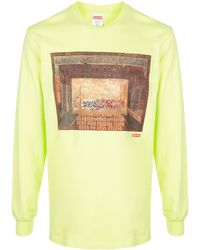 supreme pink and yellow striped shirt