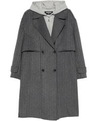 Patrizia Pepe - Pinstripe Double-Breasted Coat - Lyst