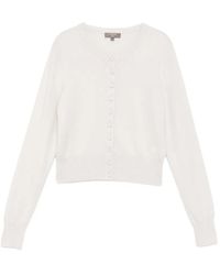 N.Peal Cashmere - Covered-Button Cashmere Cardigan - Lyst