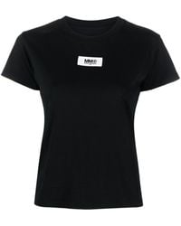 MM6 by Maison Martin Margiela - Logo Print Cotton T-shirt - Lyst