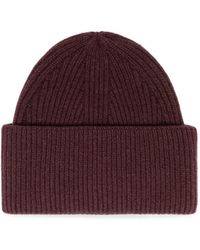 Laneus - Ribbed-Knit Beanie Hat - Lyst