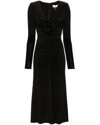Nissa - Floral-Appliqué Ruched Gown - Lyst