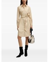 BOSS - Belted Shirt Dress - Lyst