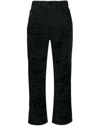 DIESEL Gerade 'Aryel 084WH' Jeans im Destroyed-Look - Schwarz