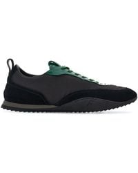 Ferragamo - And Forest Green Panelled Lace-up Sneakers - Men's - Fabric/calfskin - Lyst