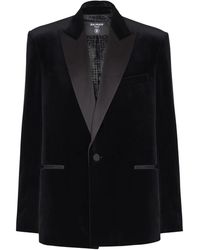 Balmain - Velvet Single-Breasted Blazer - Lyst