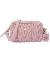 Miu Miu - Logo-Detail Leather Shoulder Bag - Lyst
