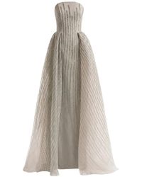 Gemy Maalouf - Vestido Palabra De Honor A Rayas - Lyst