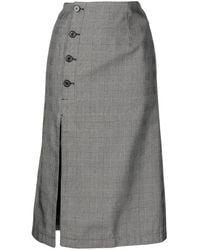 ROKH - Button-Front Midi Skirt - Lyst